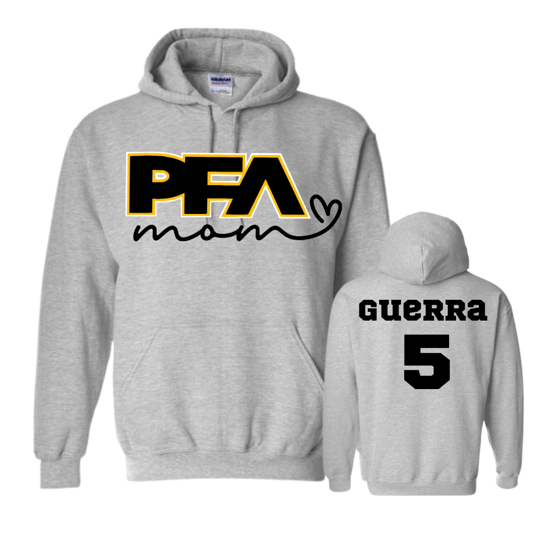 PFA Mom with Heart baseball Hoodie