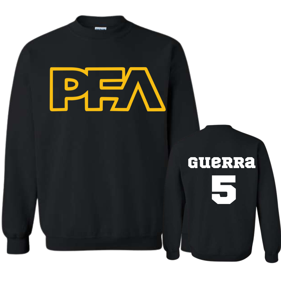 PFA Yellow Outline Logo Crew Neck Sweatshirt